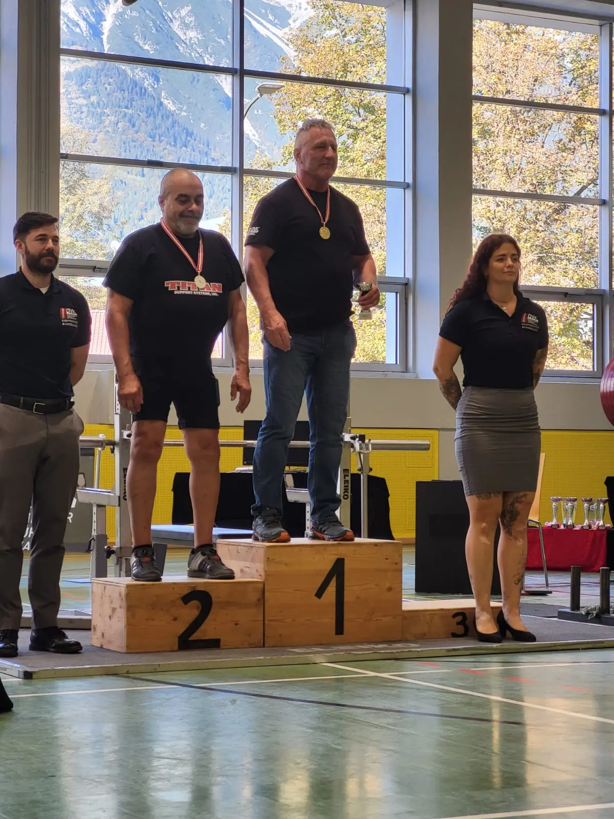 Siegerehrung Franz Huemer, Klasse -120 kg